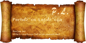Perhócs Letícia névjegykártya